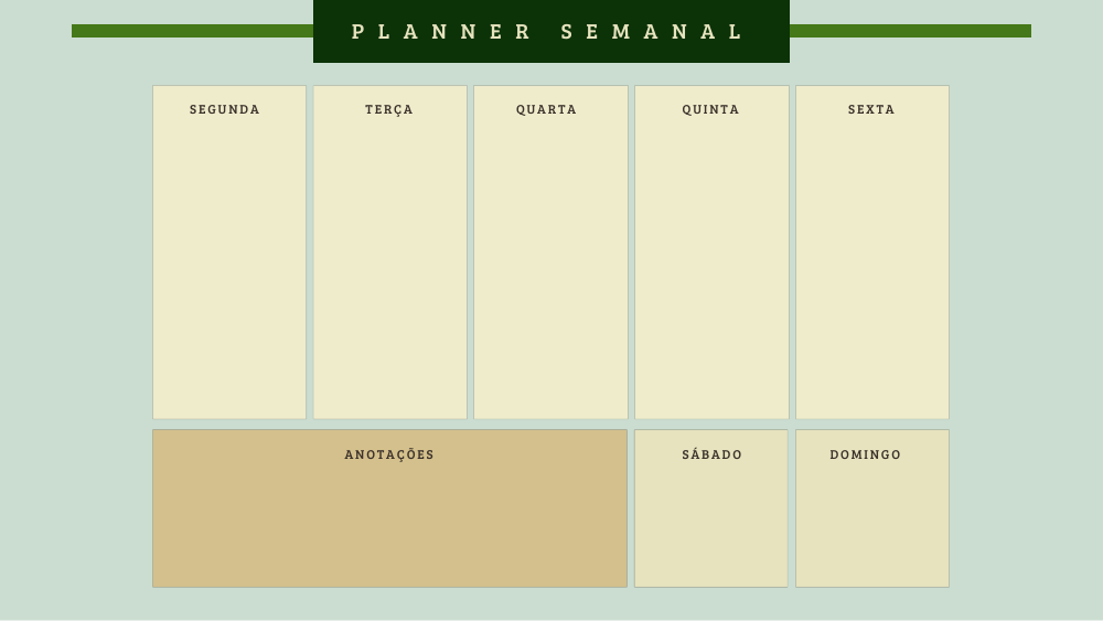 Página real: Planner Conekta — planejamento semanal
